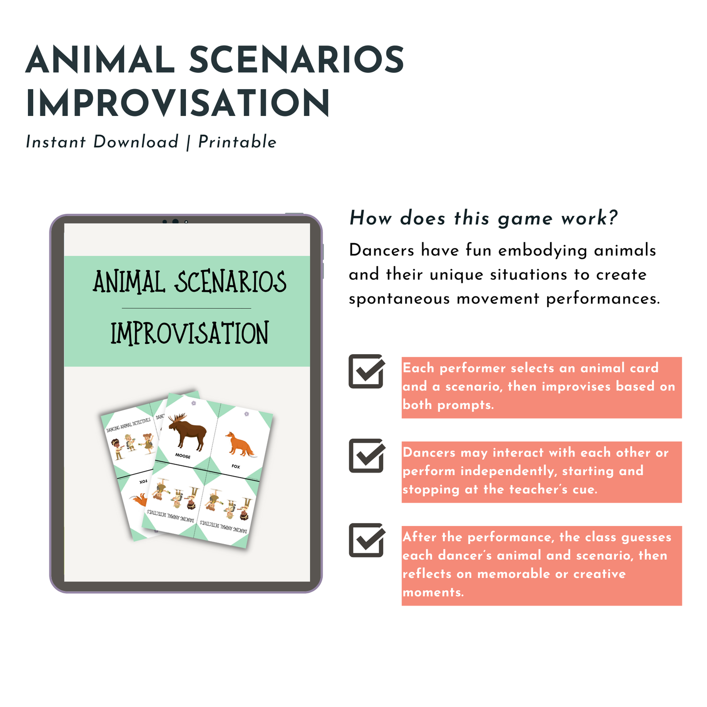 Dancing Animal Detective Cards & Games