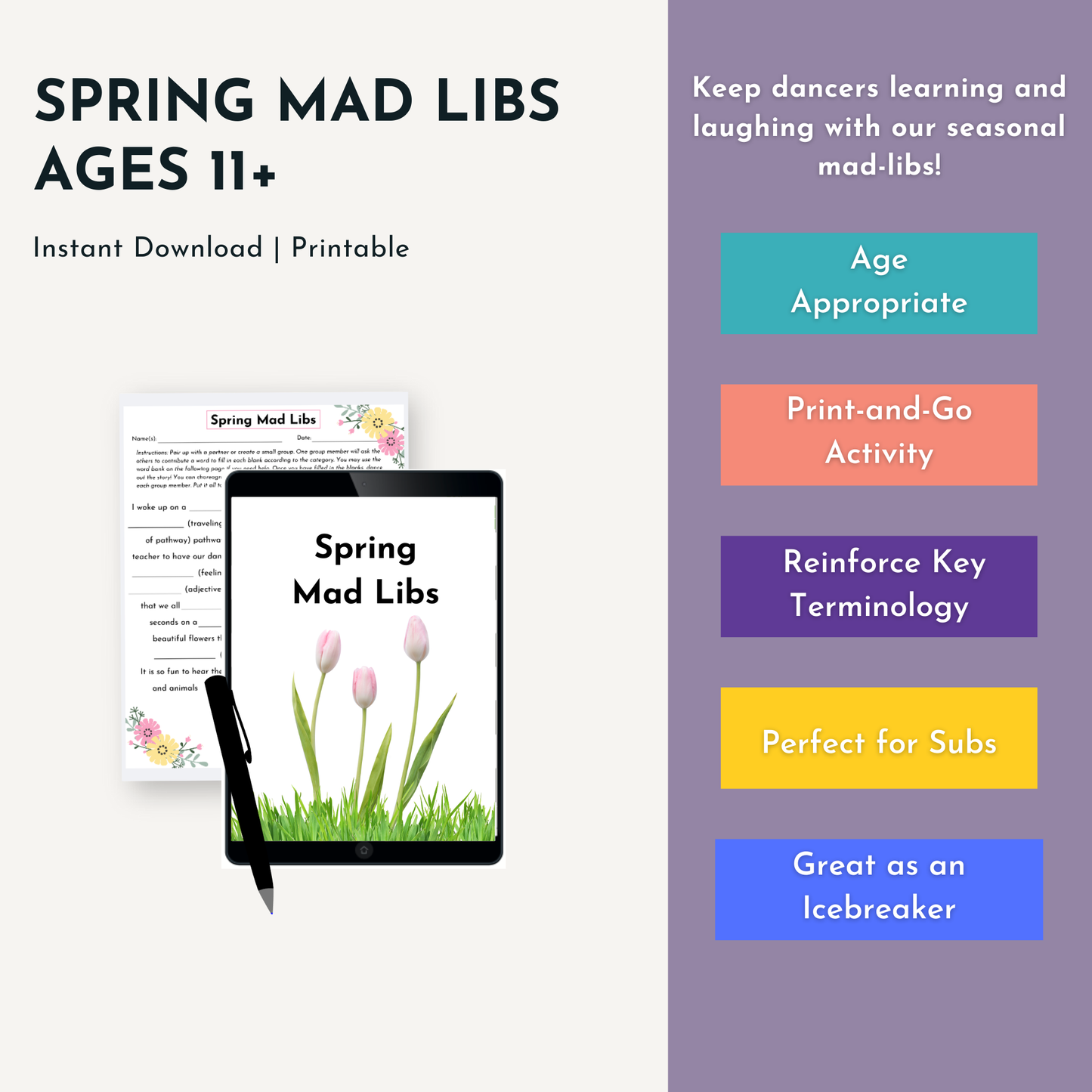 Spring Mad Libs Ages 11+