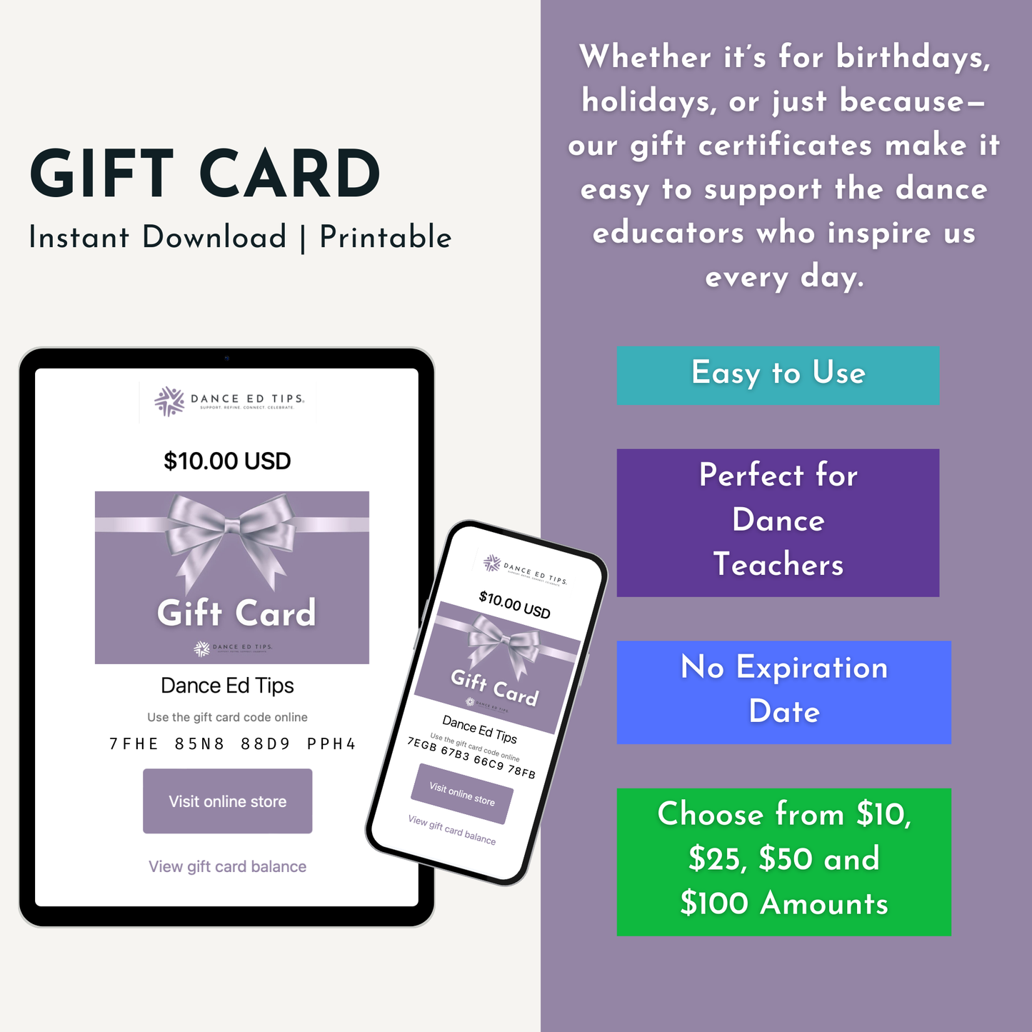 Dance Ed Tips Gift Card