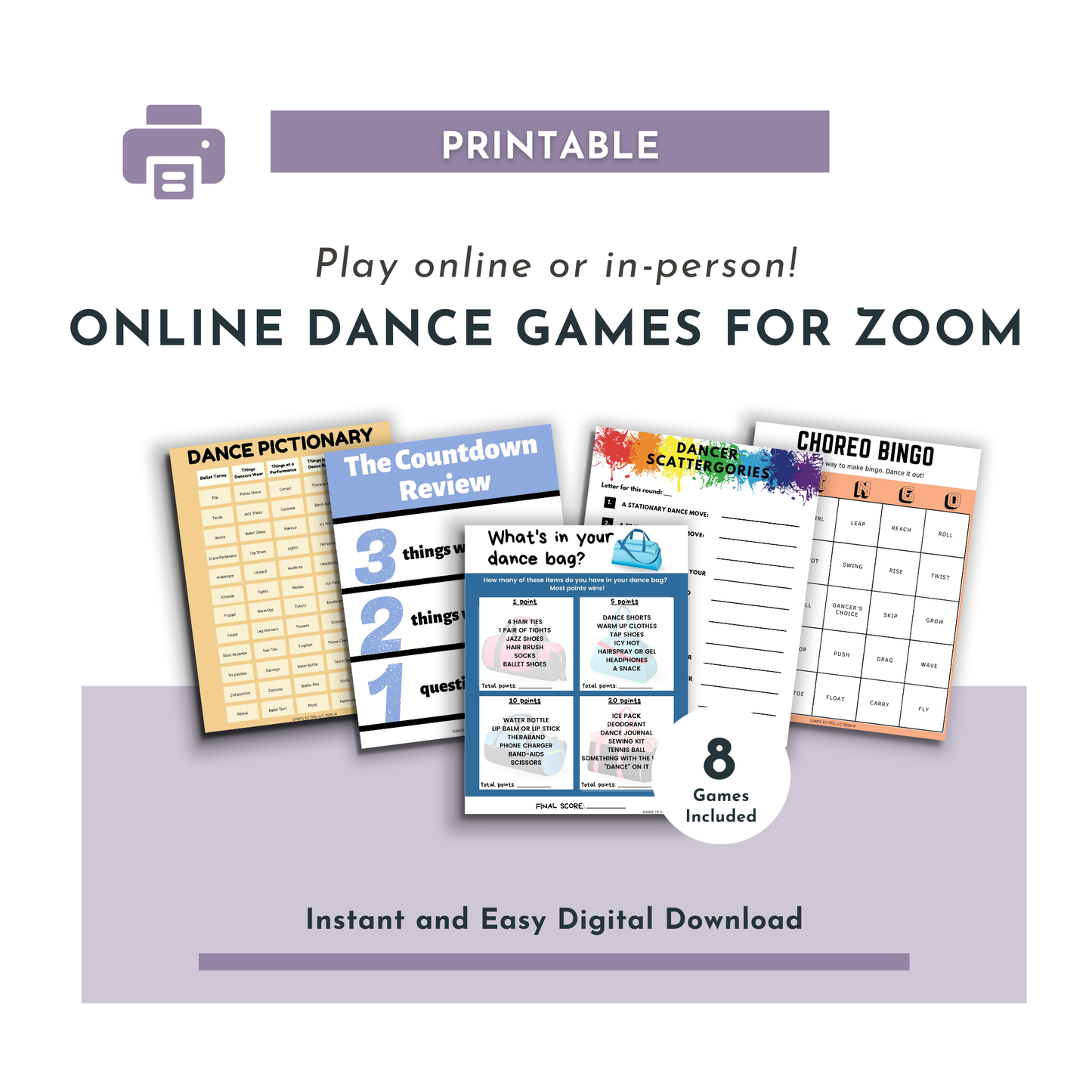 Online Dance Games for Zoom