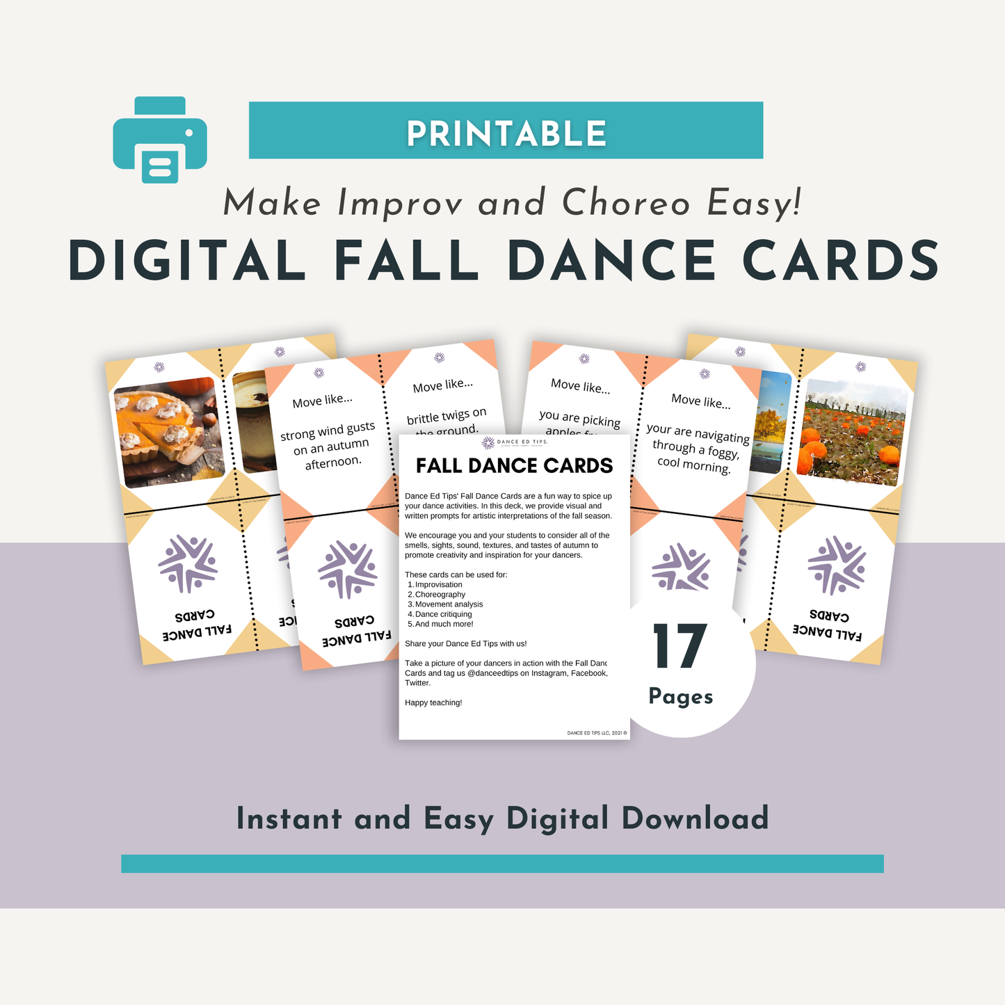 Fall Dance Cards