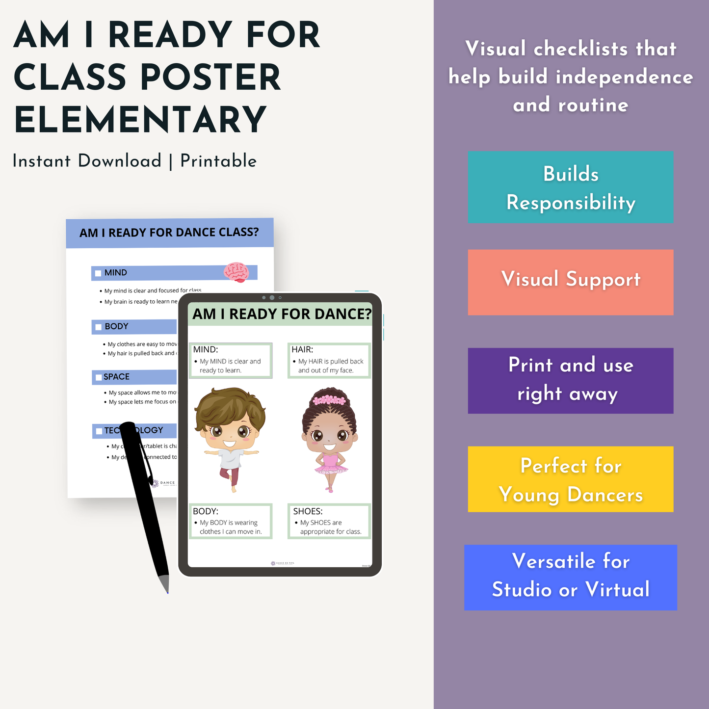 Am I Ready for Class Posters for Elementary School