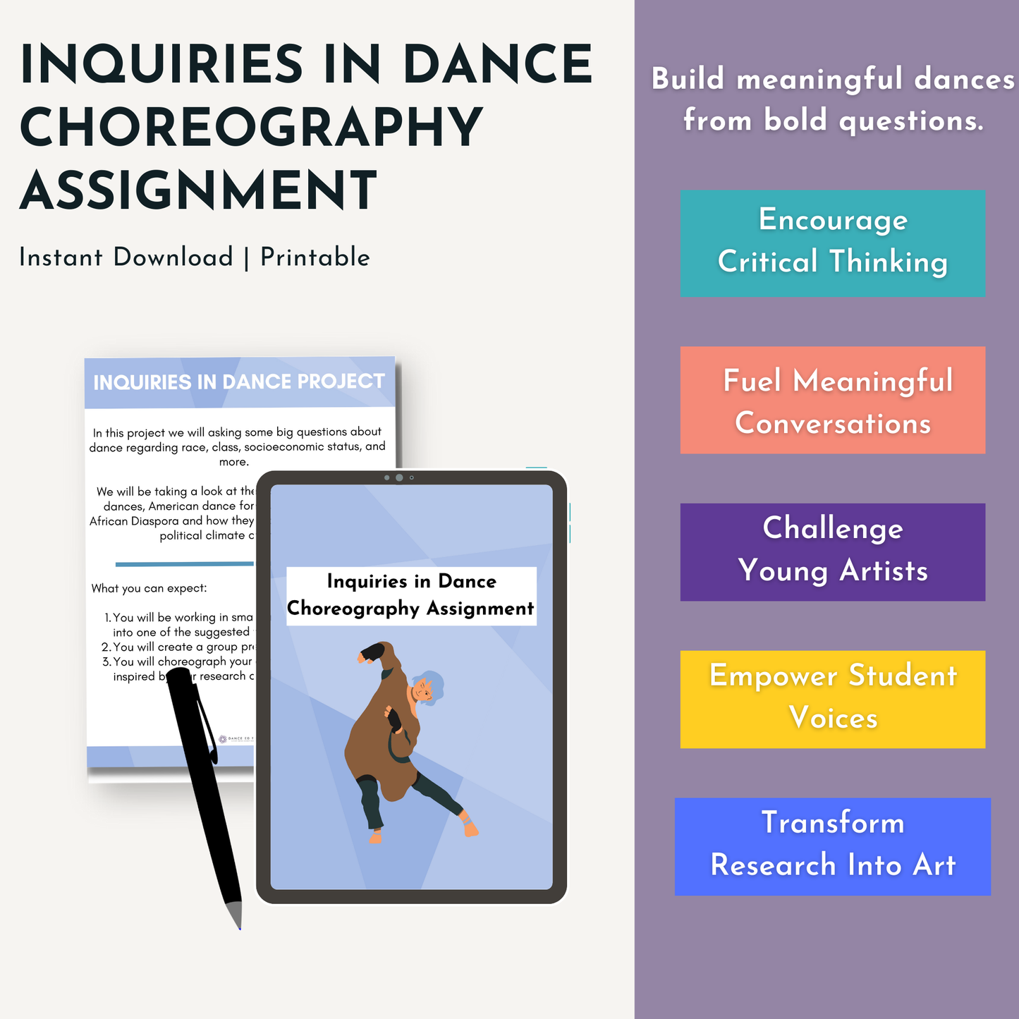Inquiries in Dance Choreography Assignment