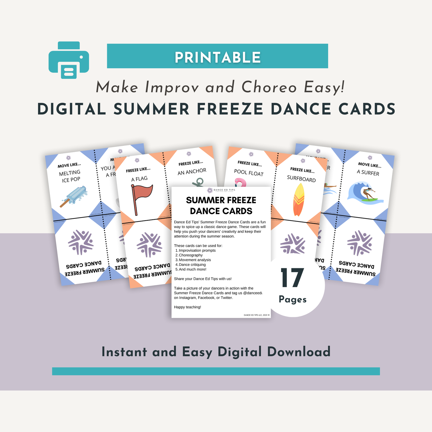 Summer Freeze Dance Cards