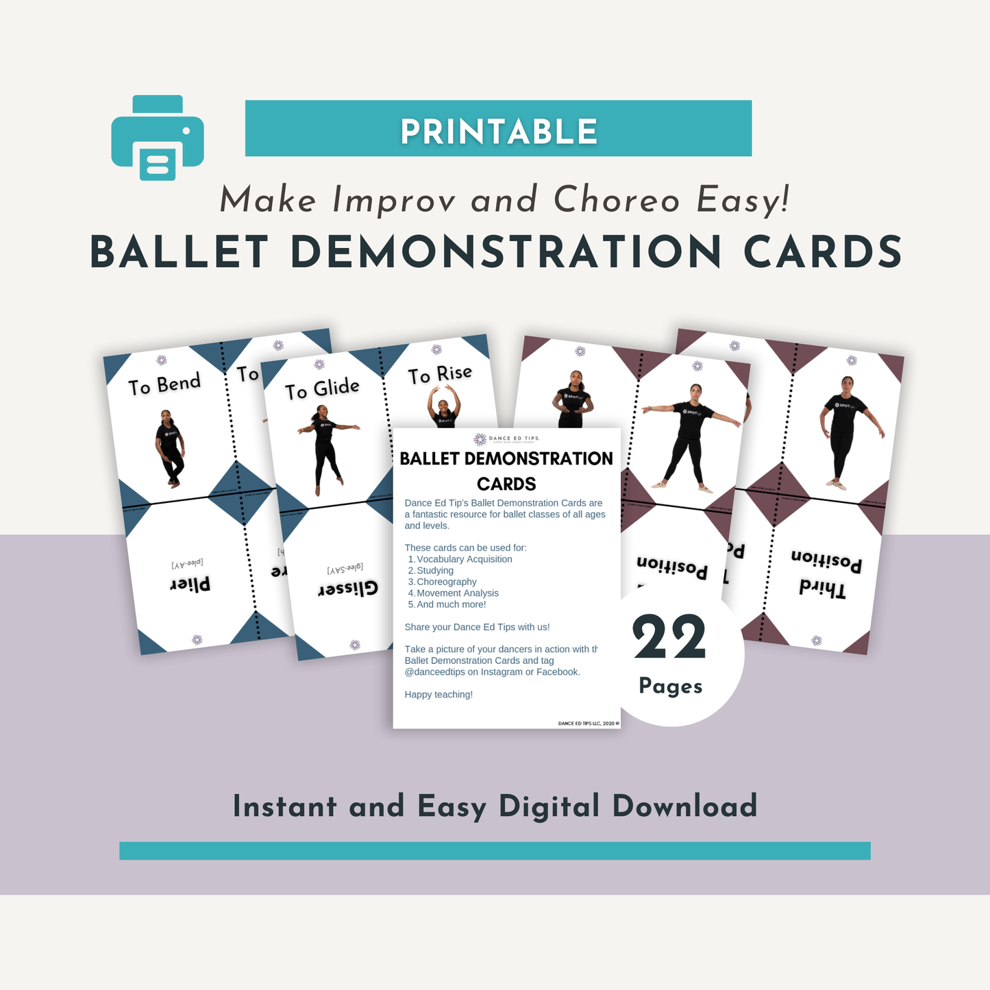 Ballet Demonstration Flash Cards