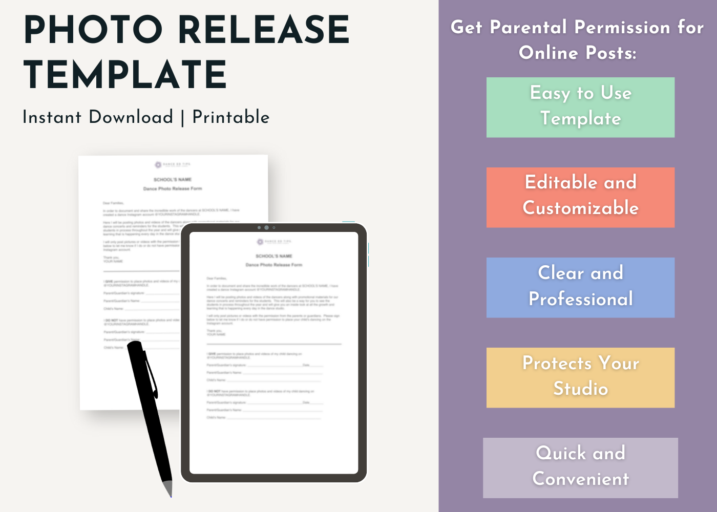 Photo Release Template