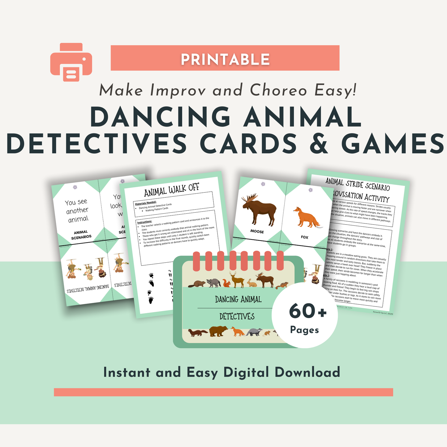 Dancing Animal Detective Cards & Games