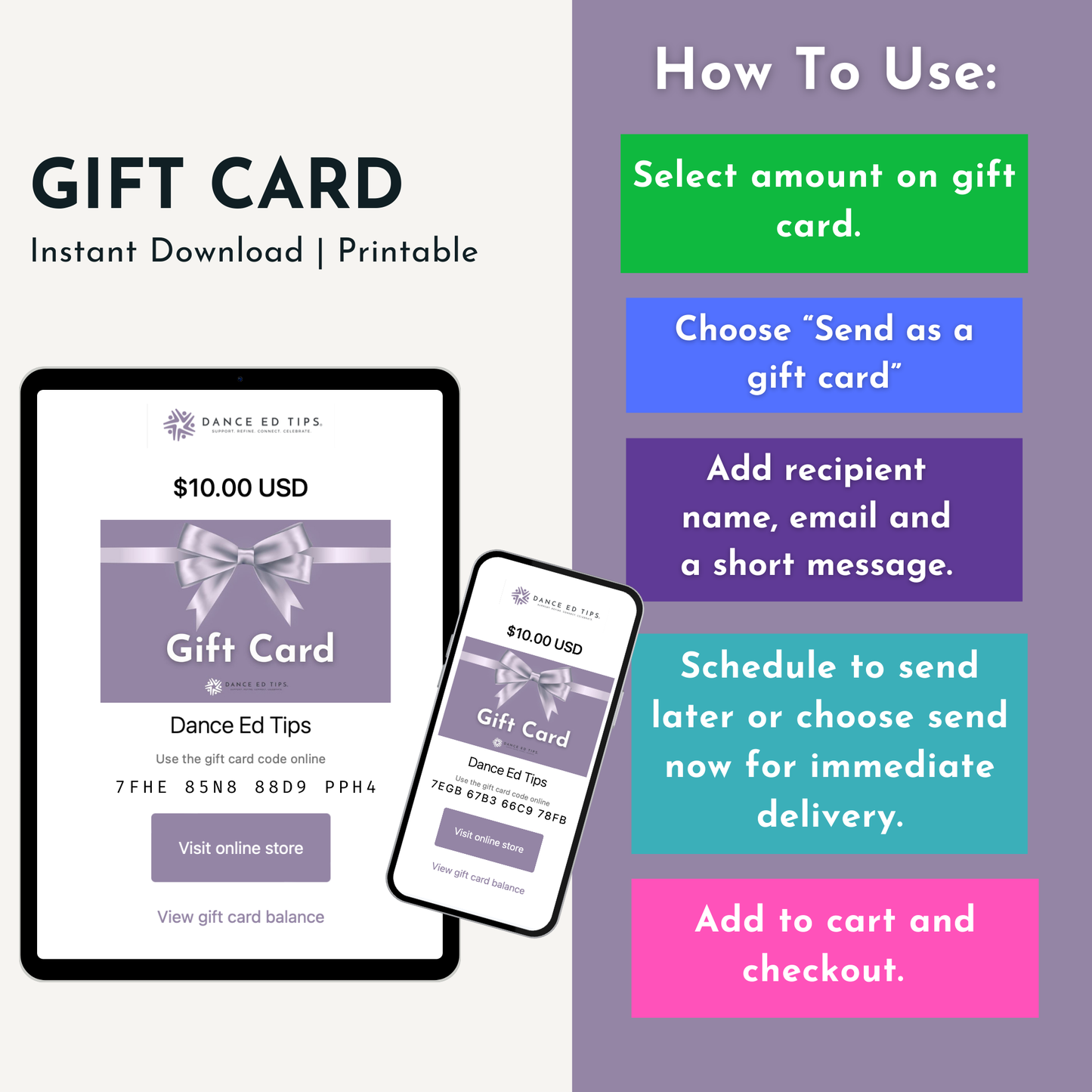 Dance Ed Tips Gift Card