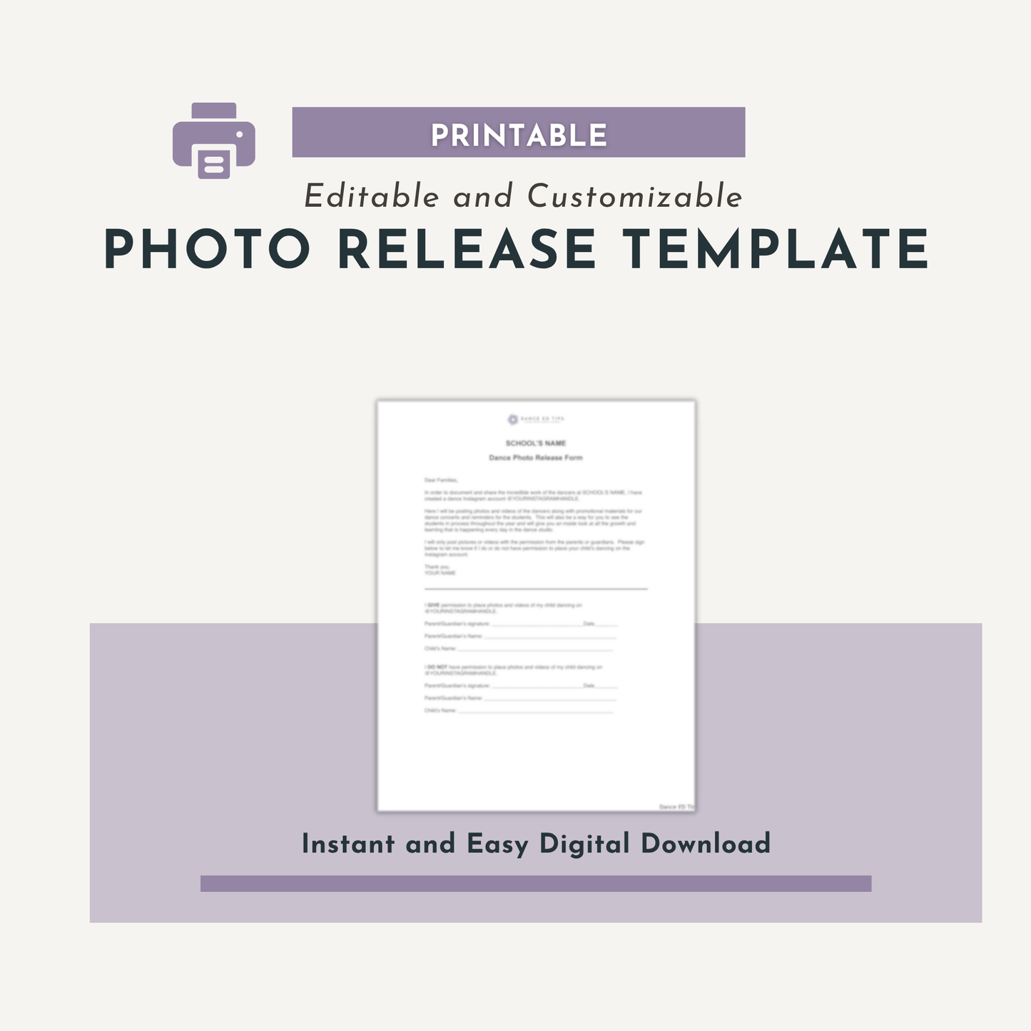 Photo Release Template