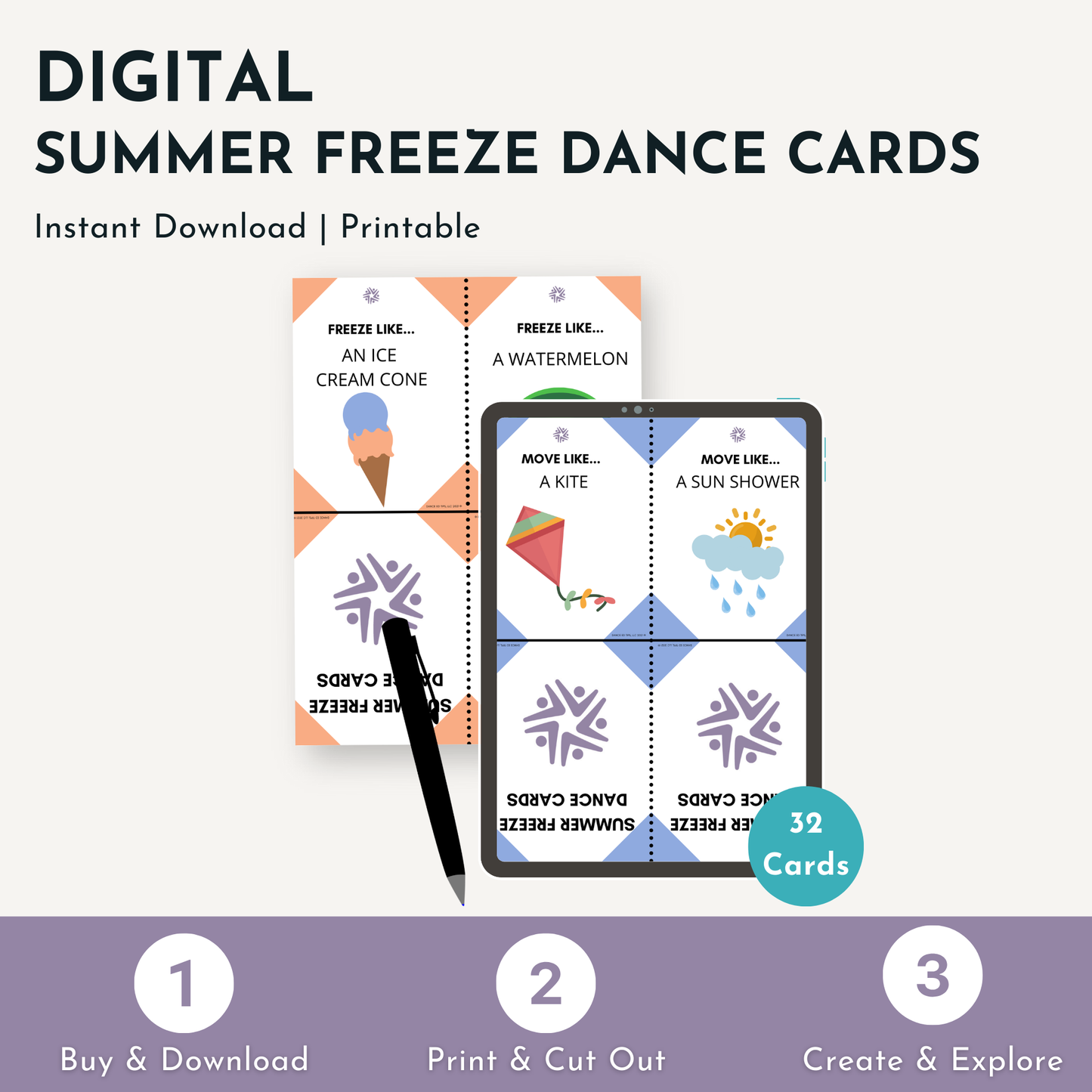 Summer Freeze Dance Cards