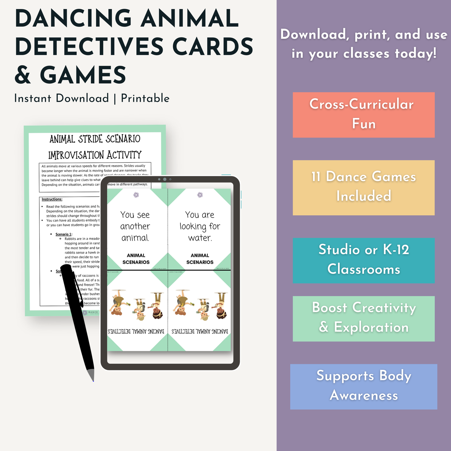 Dancing Animal Detective Cards & Games