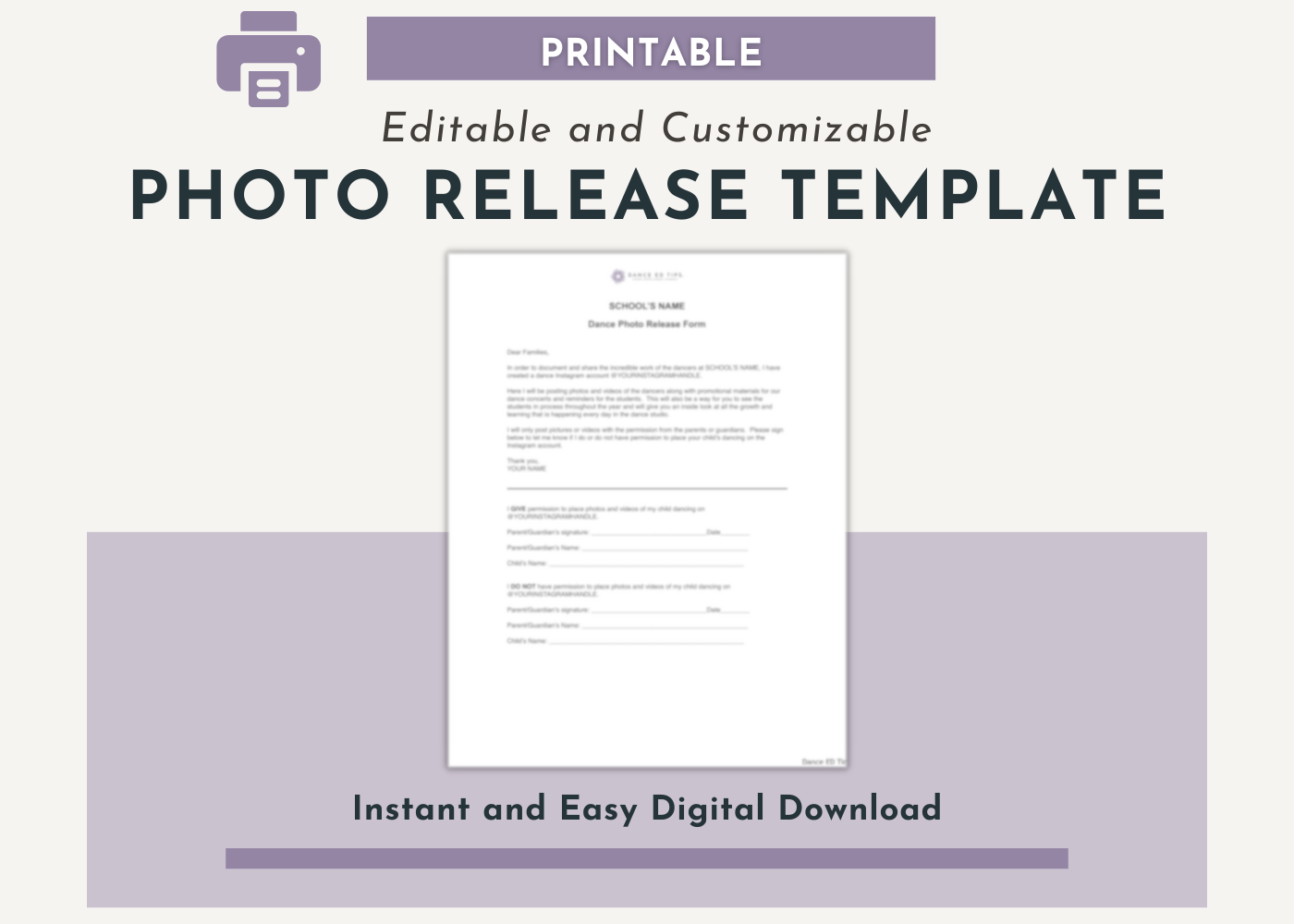 Photo Release Template