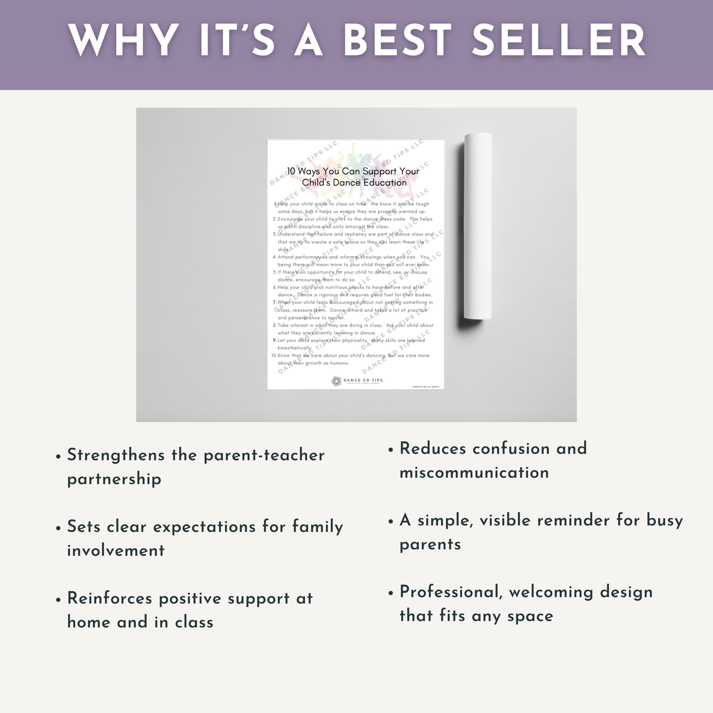 10 Ways to Support Your Child's Dance Education Poster