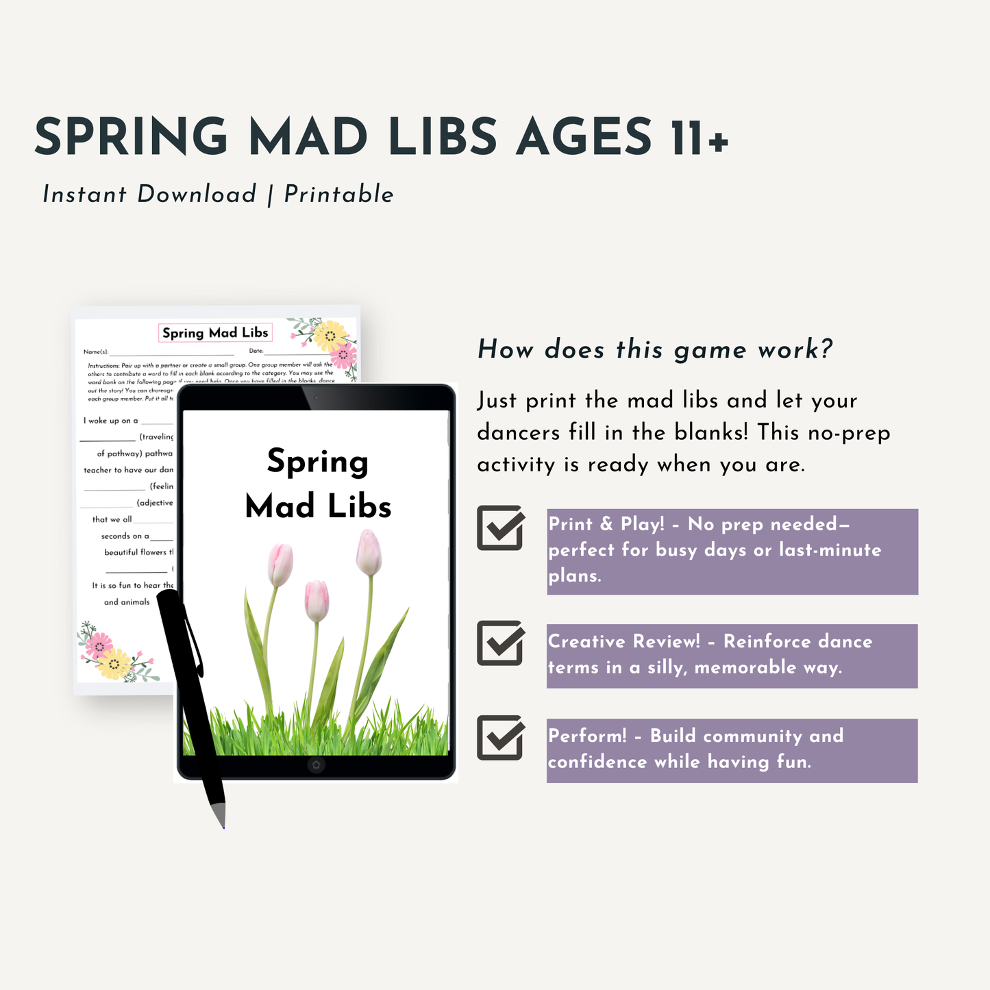Spring Mad Libs Ages 11+