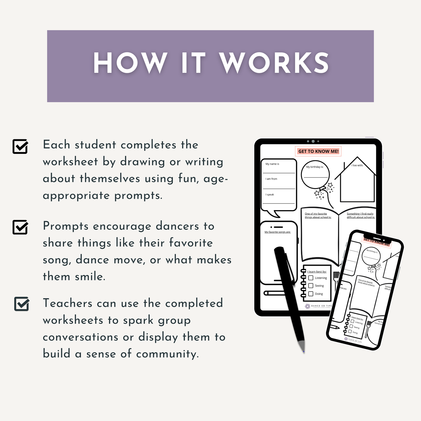 Get to Know Me Worksheet for Elementary School