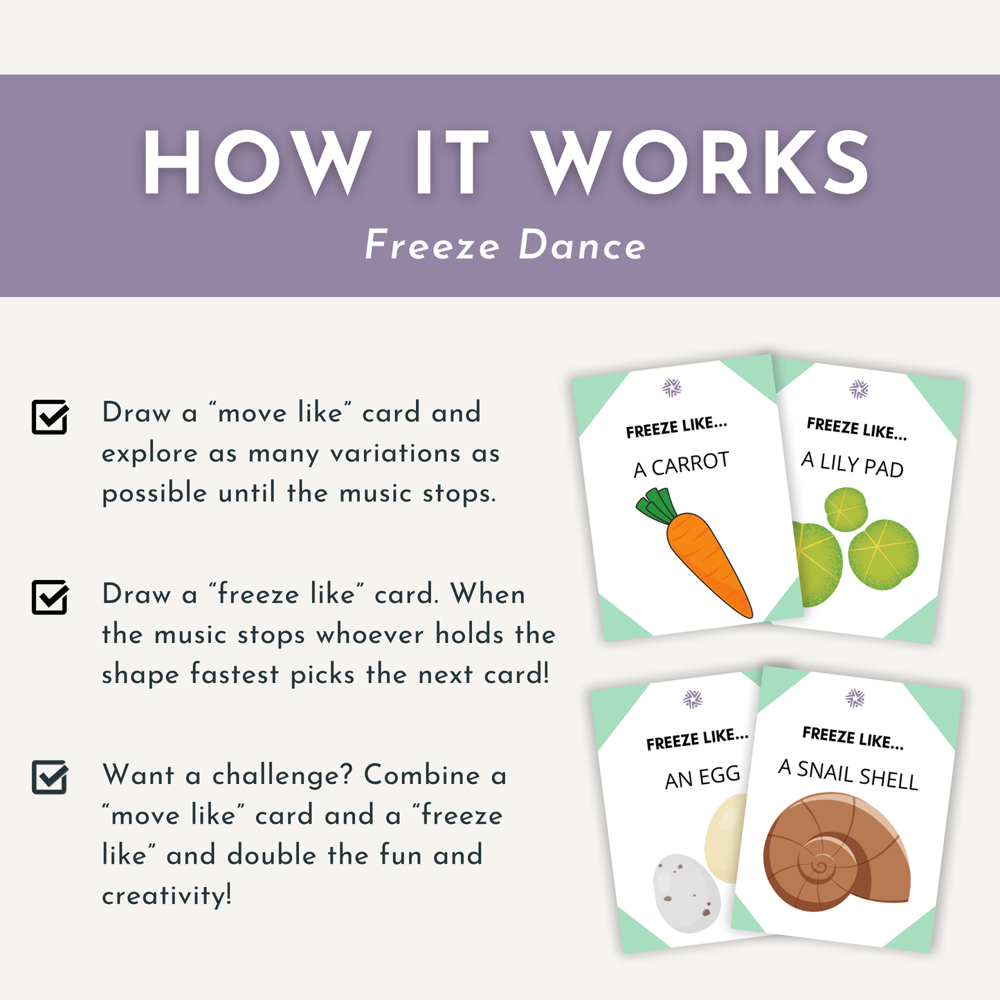 Spring Freeze Dance Cards