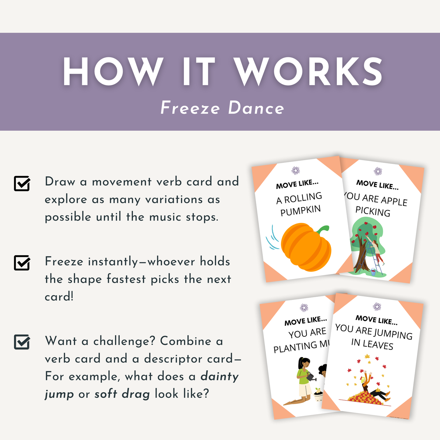 Fall Freeze Dance Cards