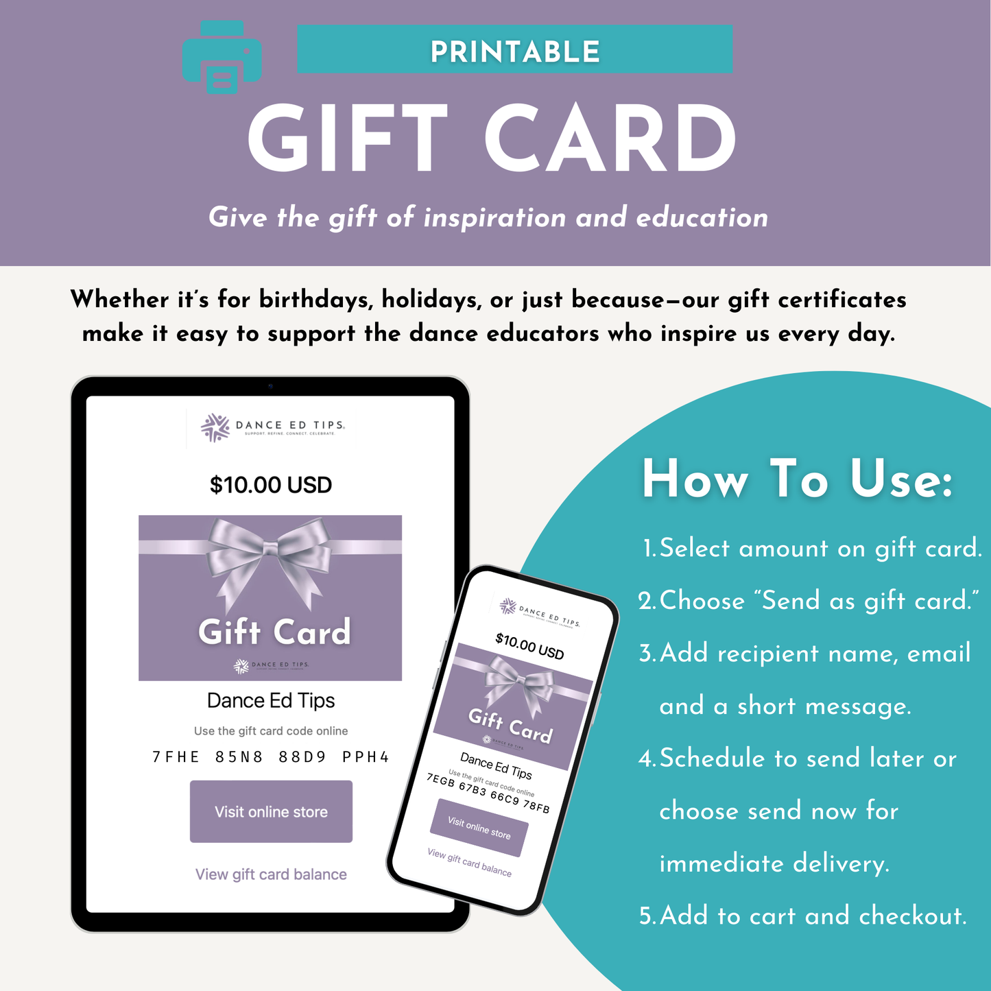 Dance Ed Tips Gift Card