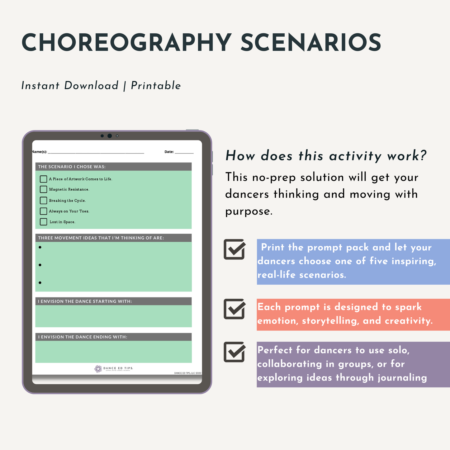 Choreography Scenarios Packet