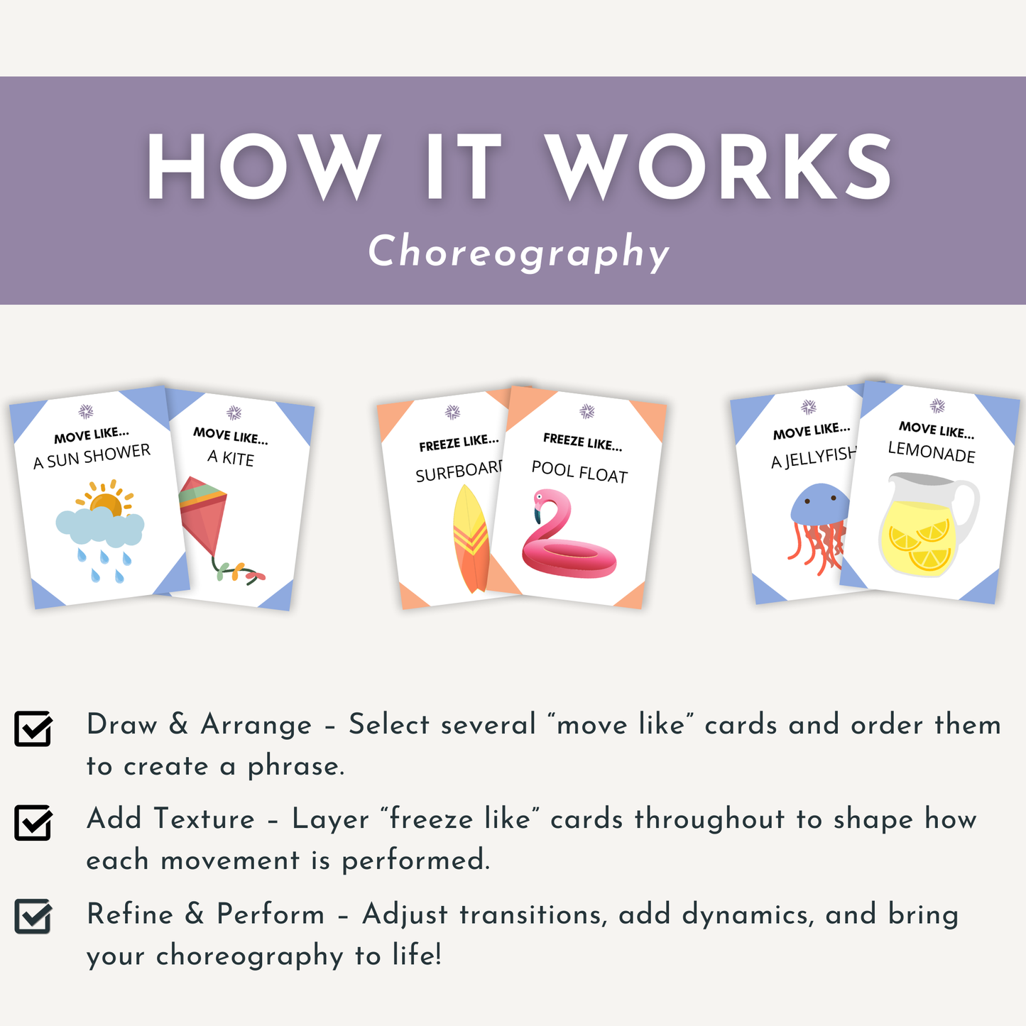 Summer Freeze Dance Cards