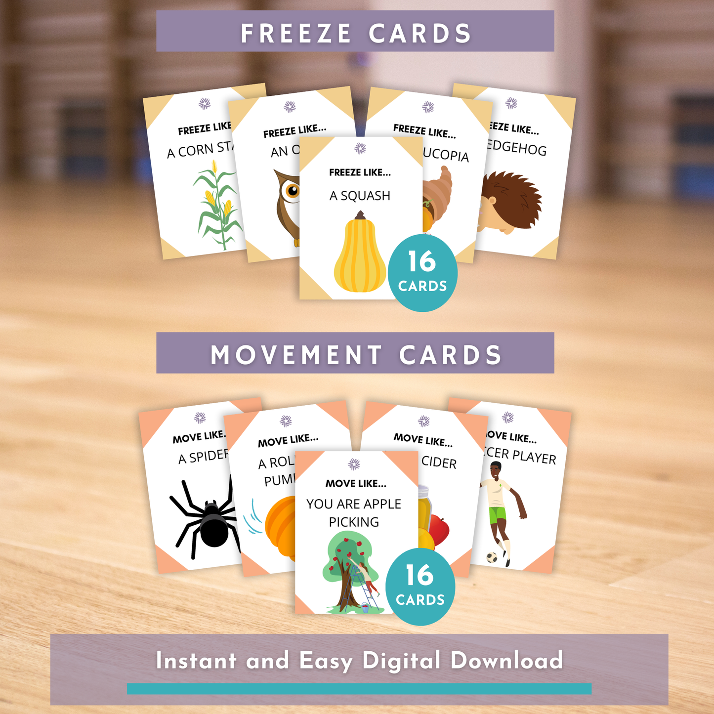 Fall Freeze Dance Cards