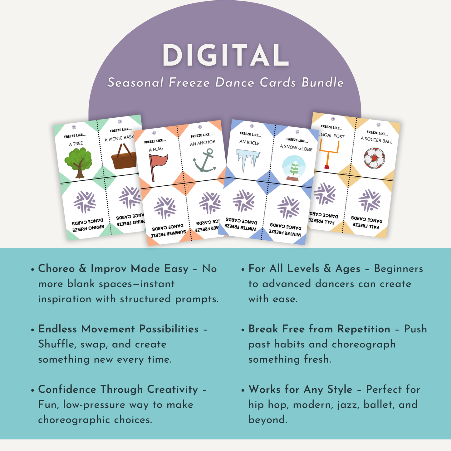Seasonal Freeze Dance Cards Bundle
