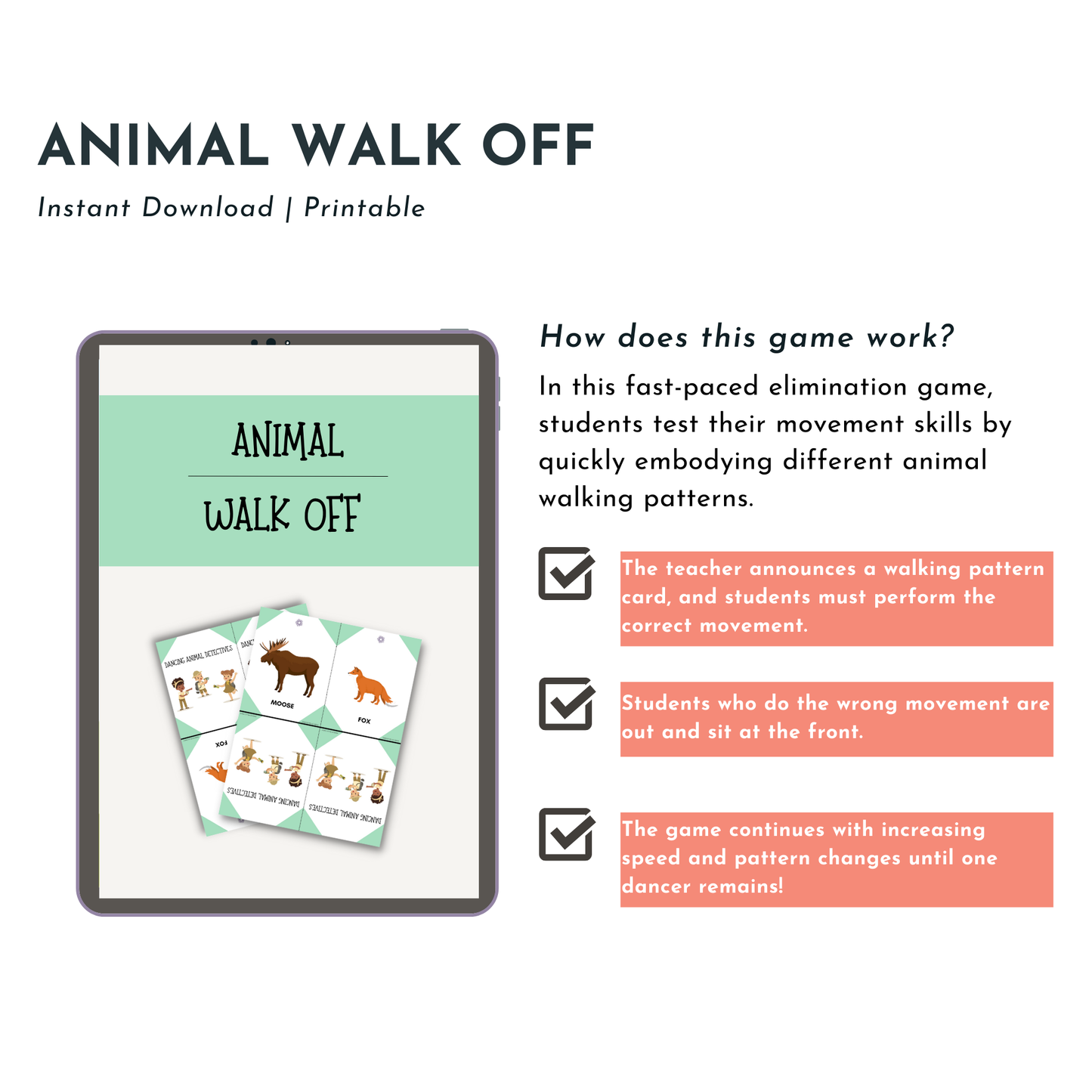 Dancing Animal Detective Cards & Games