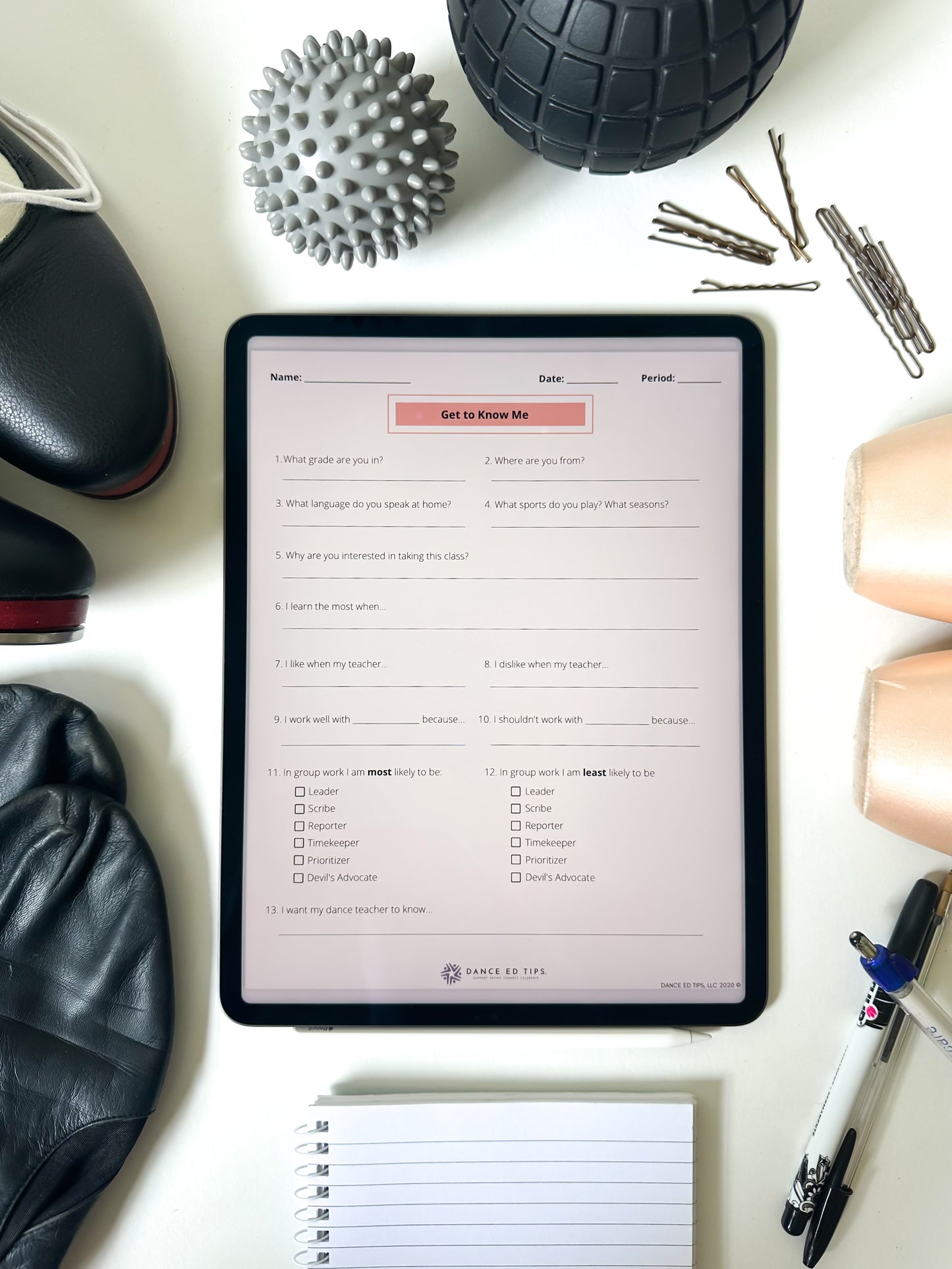 Get to Know Me Worksheet for Middle and High School