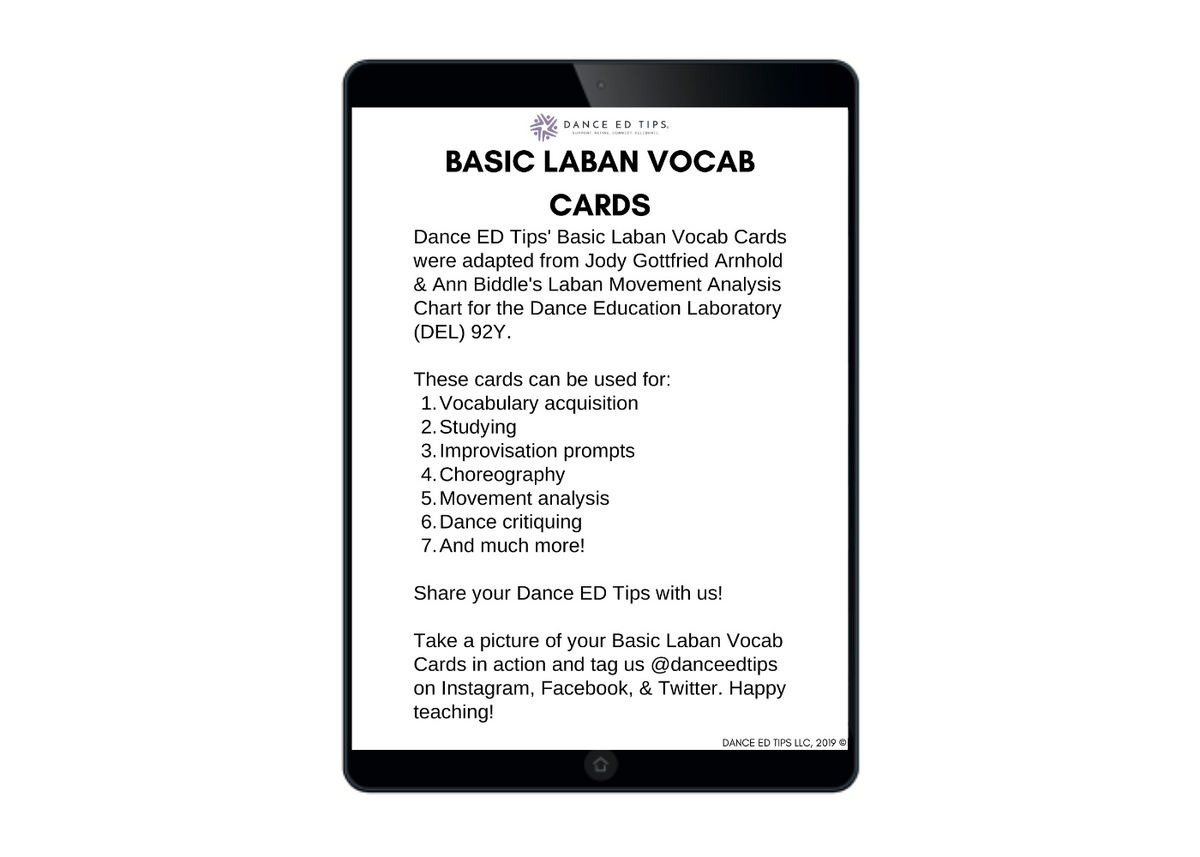 Basic Laban Vocab Cards (Digital Download)