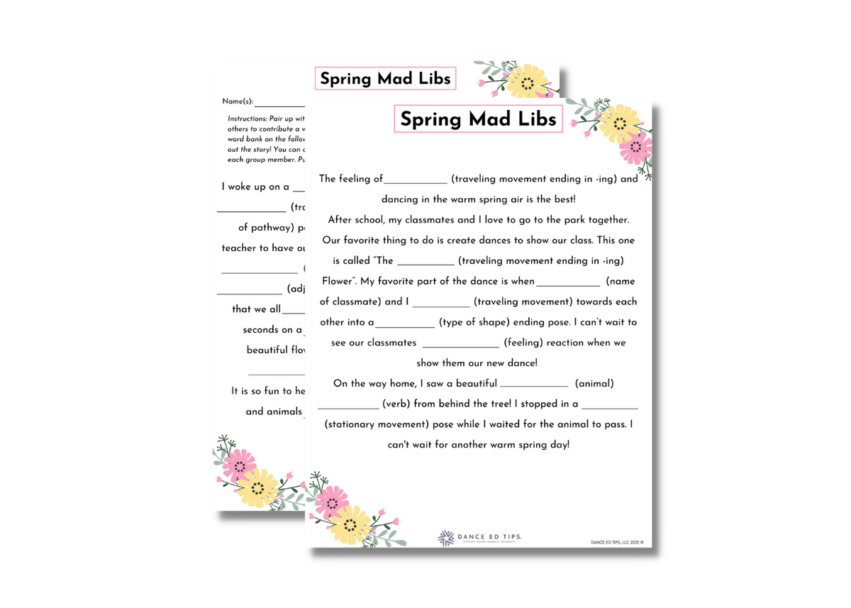 Spring Mad Libs Ages 11+