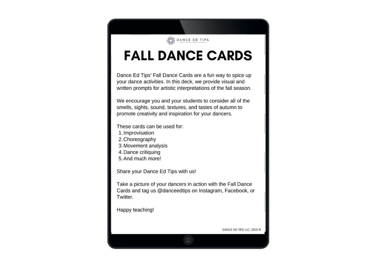 Fall Dance Cards