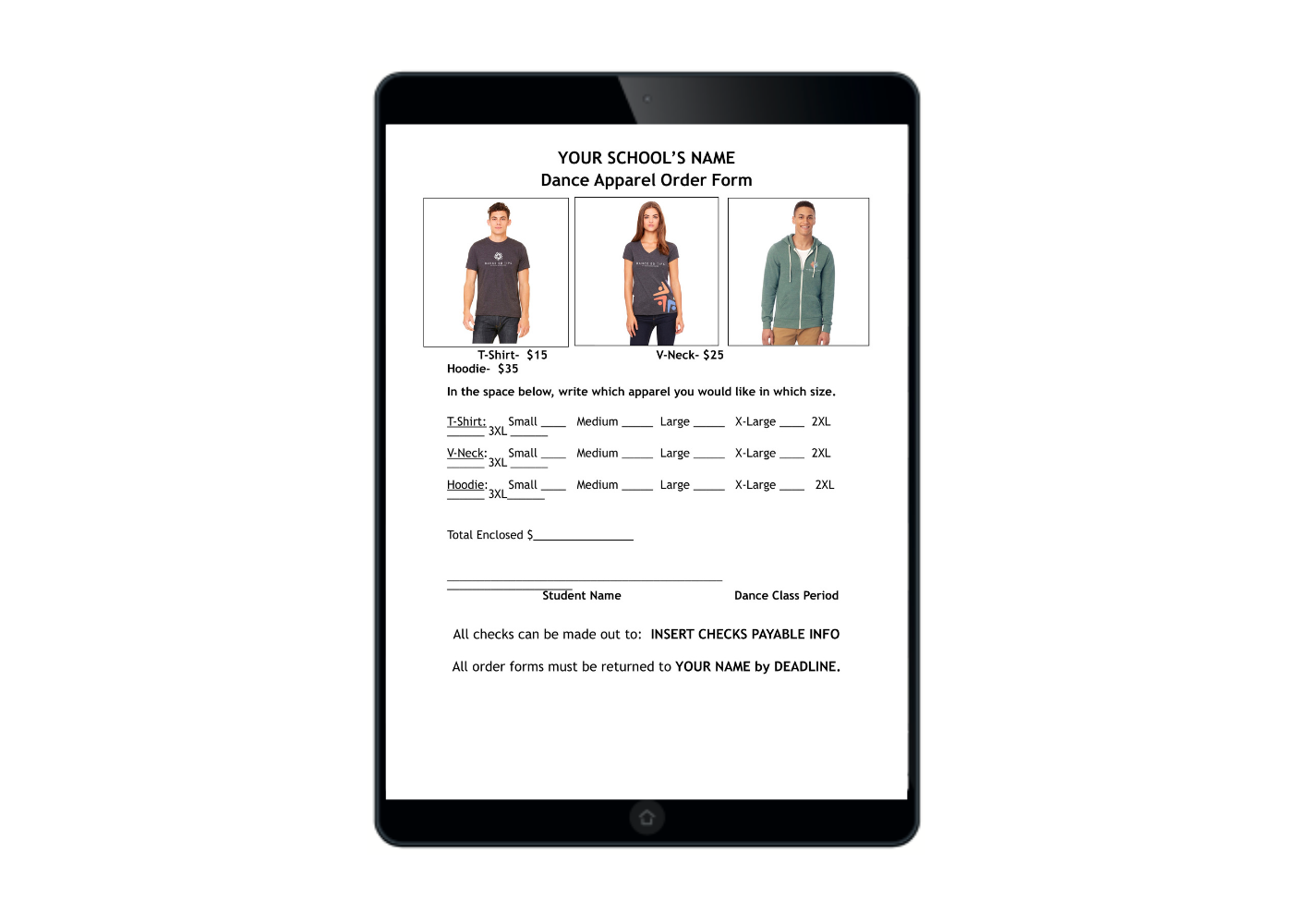 Dance Gear Order Form