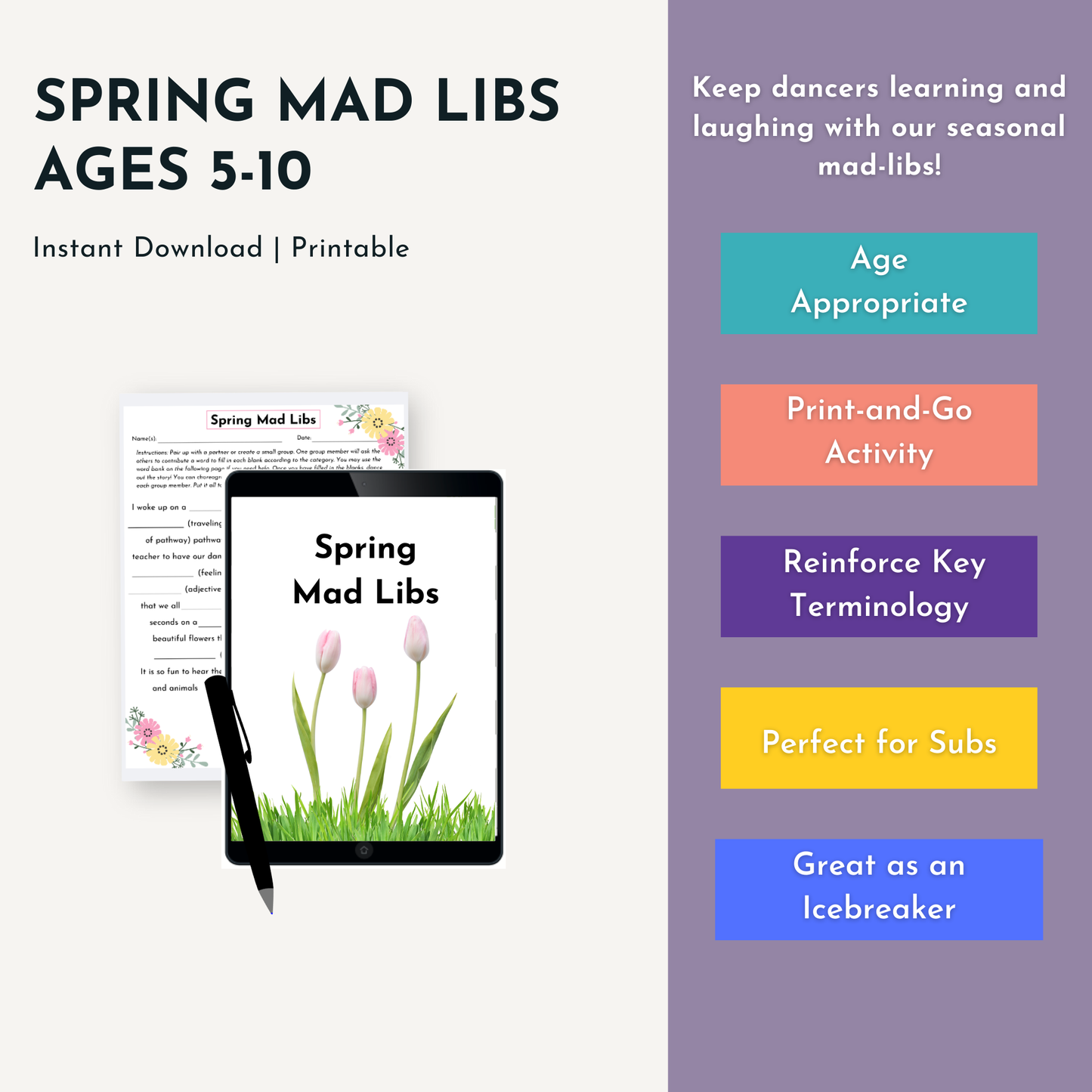 Spring Mad Libs Ages 5-10
