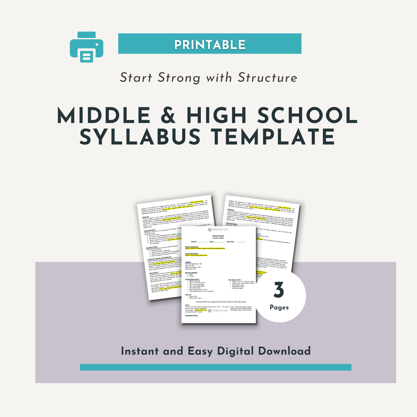 Middle/High School Syllabus Template