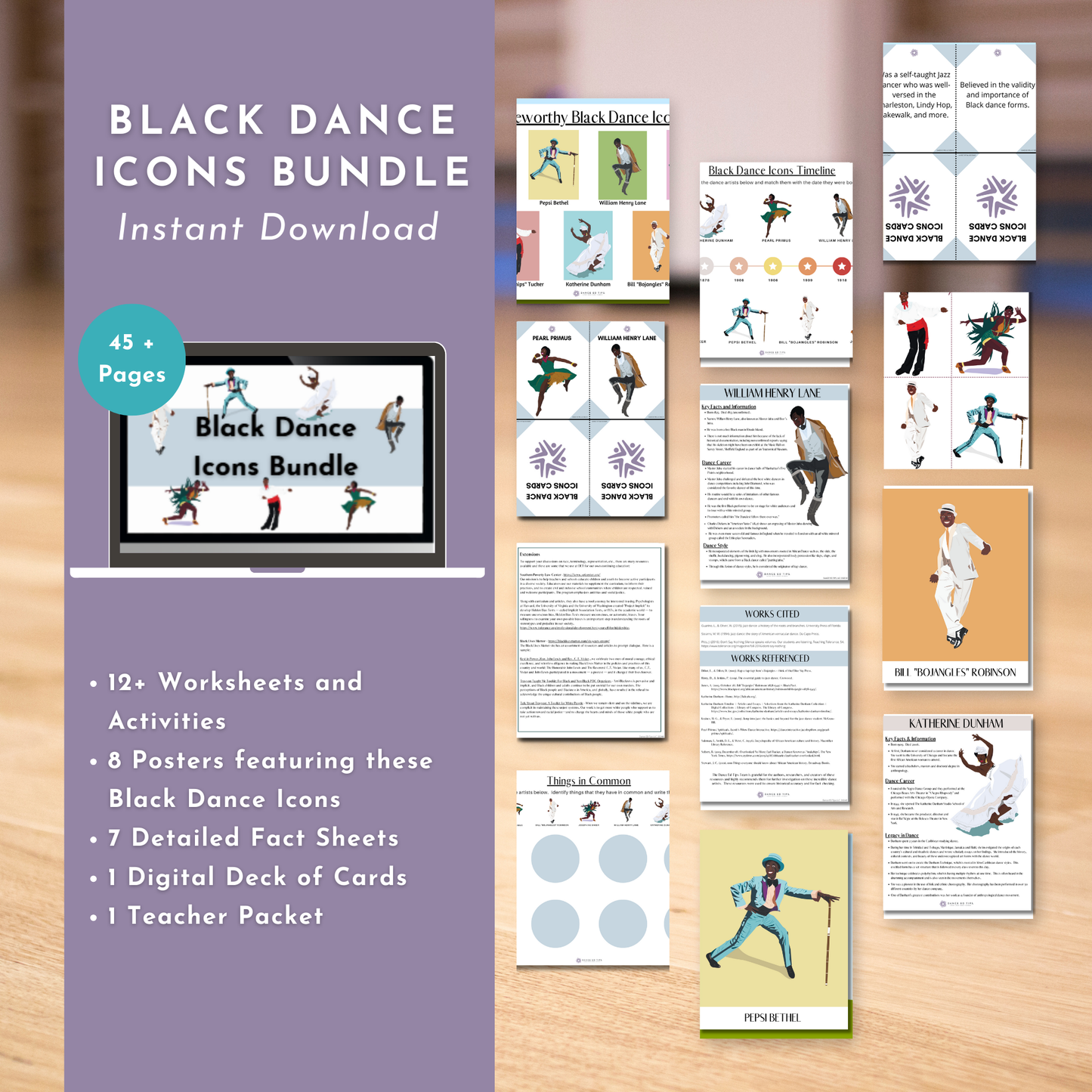 Black Dance Icons Bundle