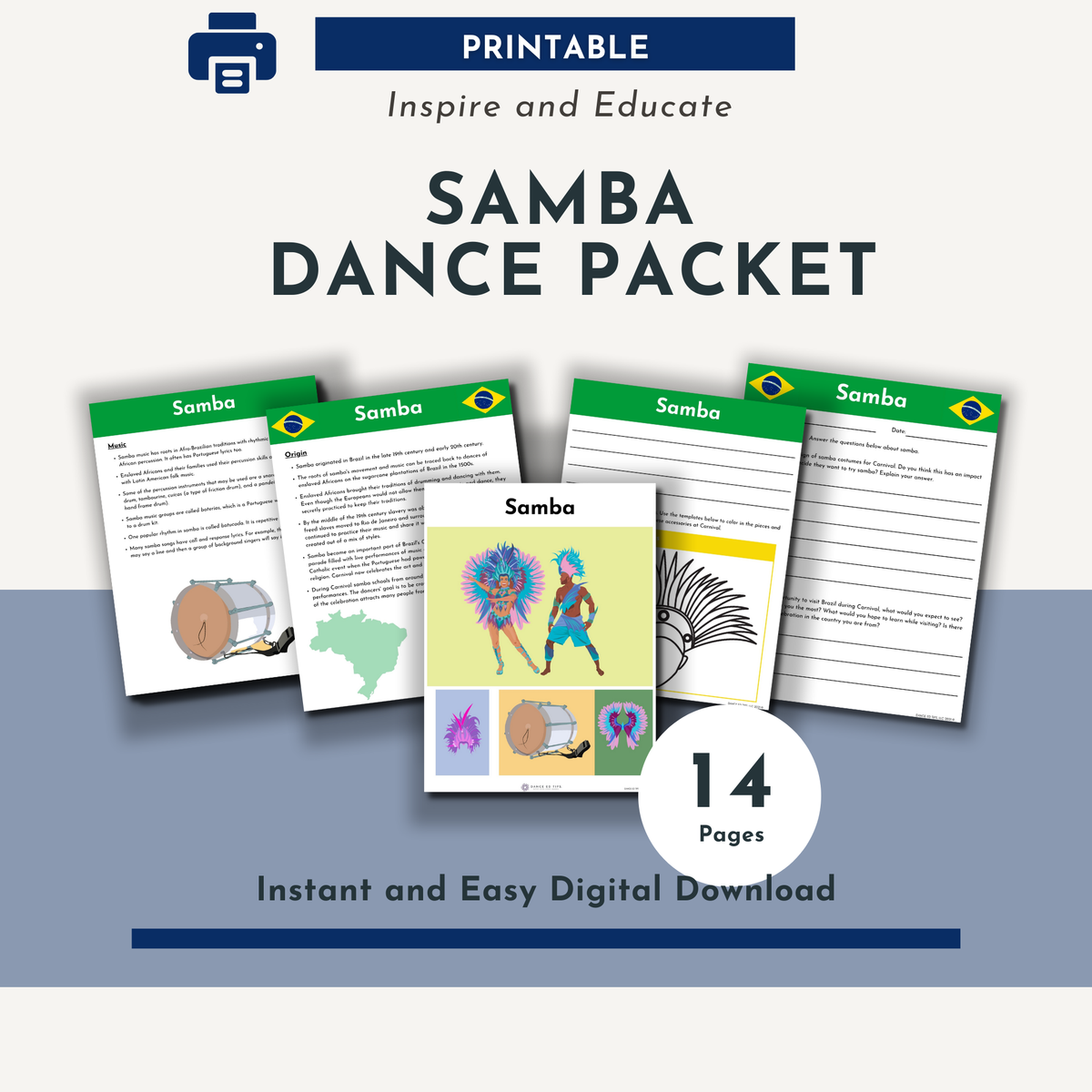Samba Worksheet Samba Dance Packet – Dance Ed Tips