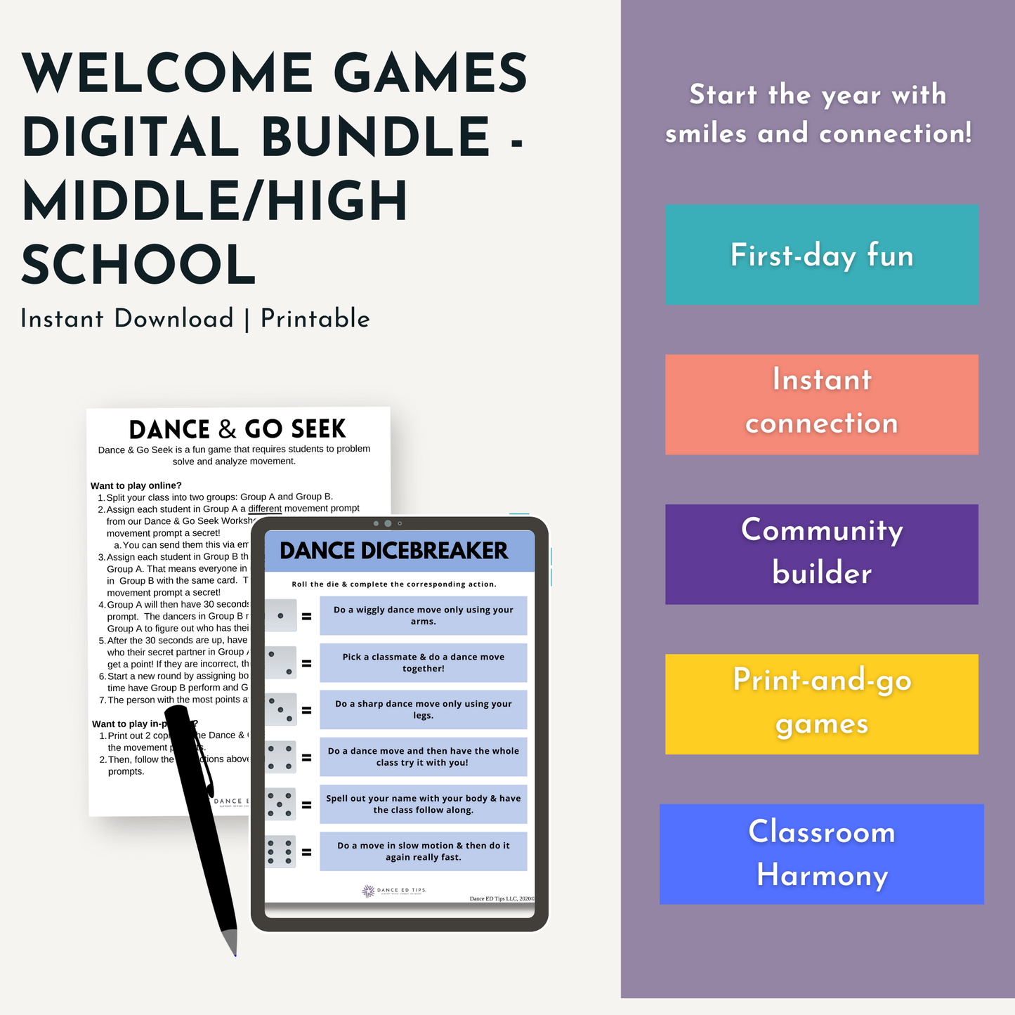 Welcome Games Bundle for Middle/High School