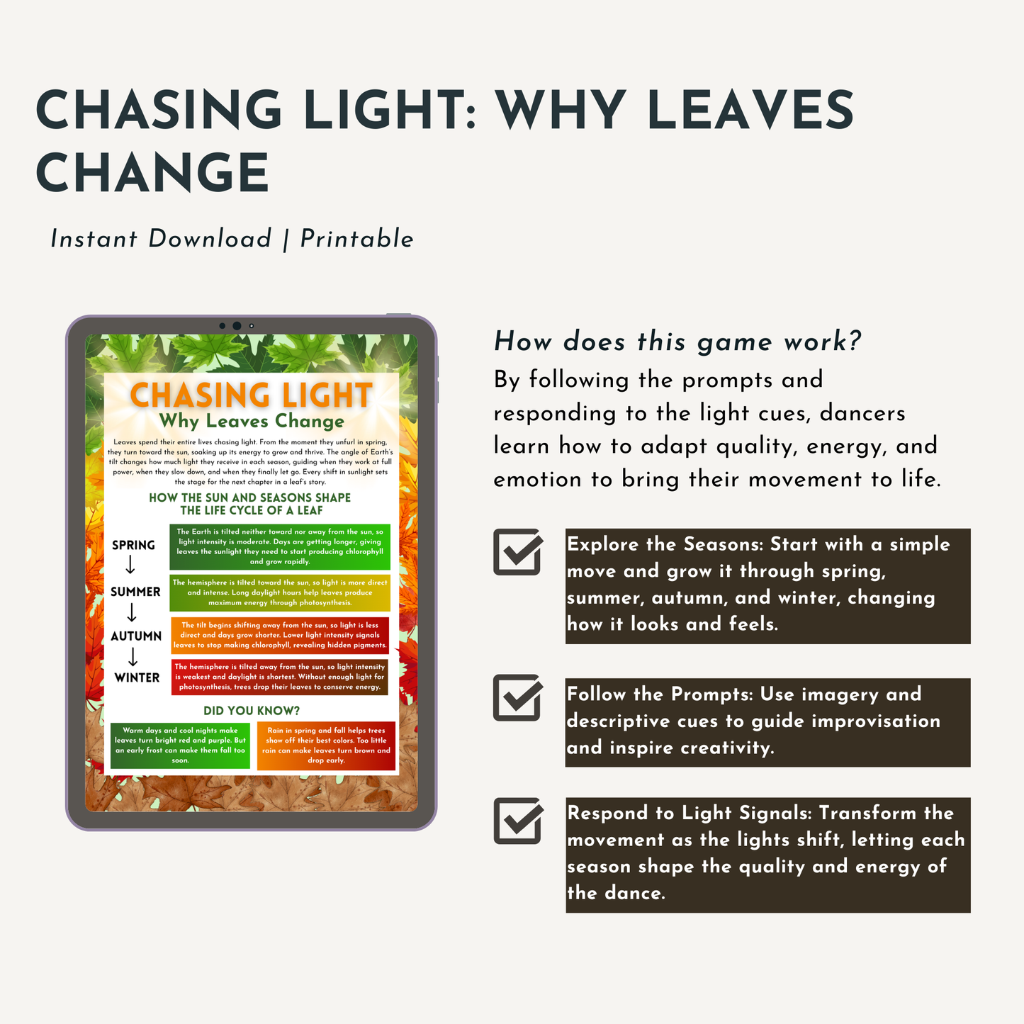 Chasing Light: Why Leaves Change