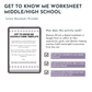 Get to Know Me Worksheet for Middle and High School