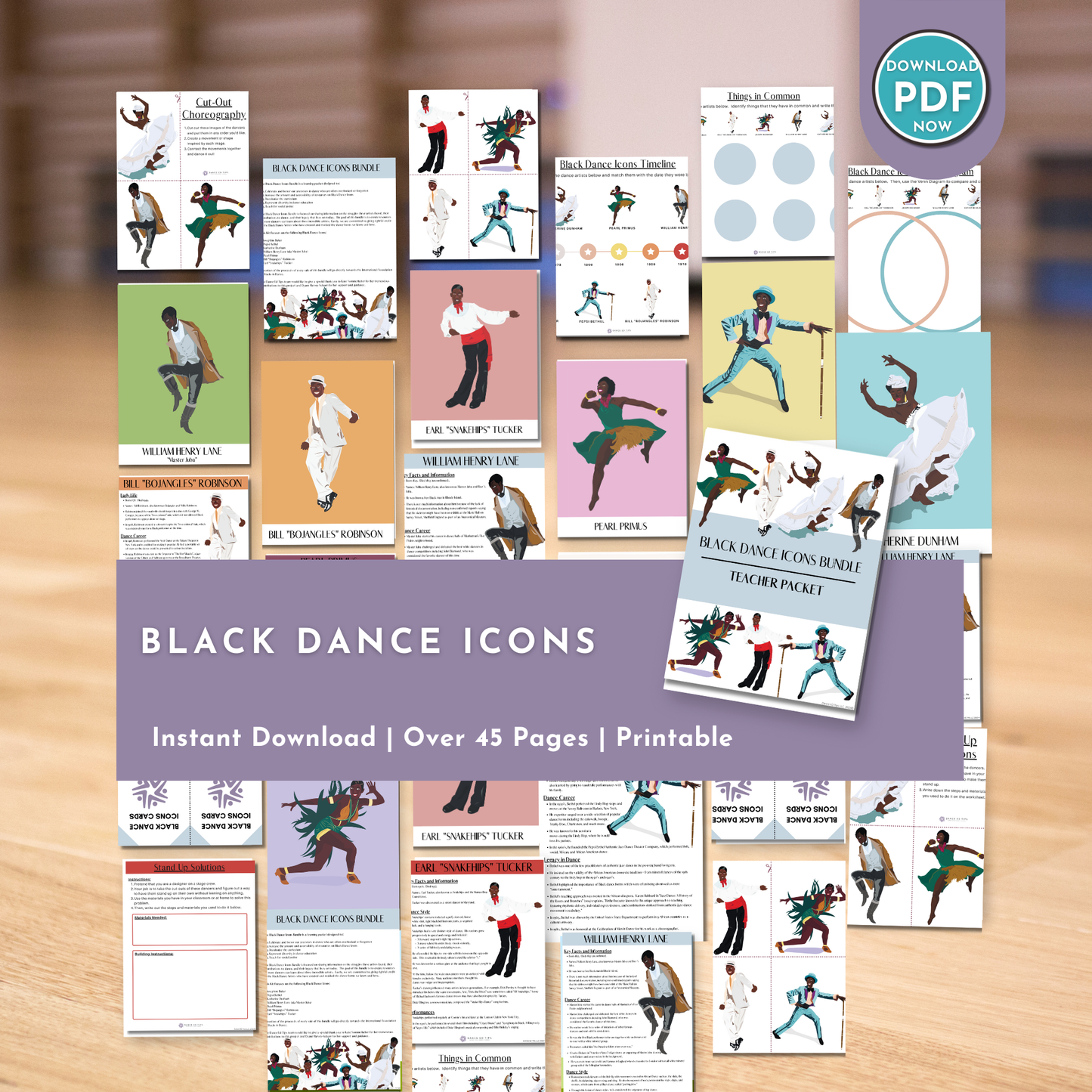 Black Dance Icons Bundle