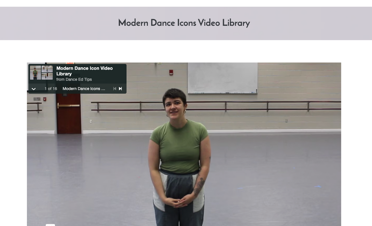 Modern Dance Icons Video Library