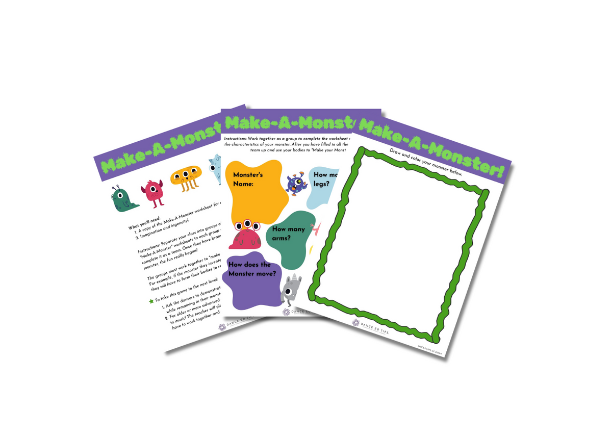 MakeAMonster Activity Dance Ed Tips