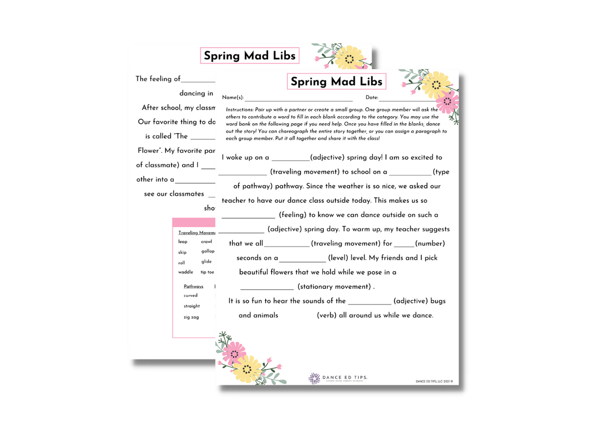 Spring Mad Libs Ages 5-10