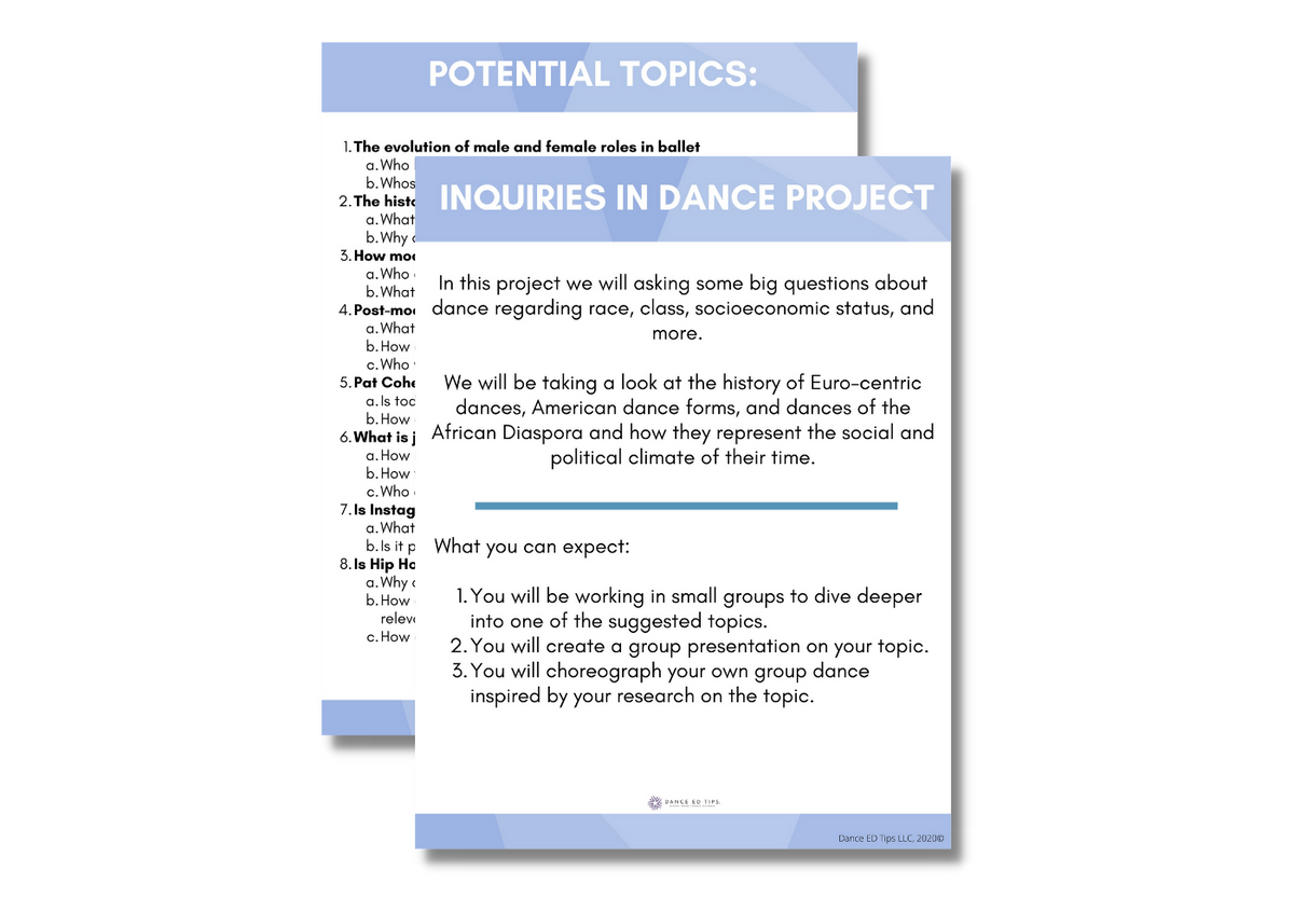 Inquiries in Dance Choreography Assignment
