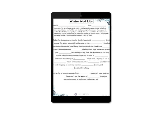 Winter Mad Libs Ages 11+