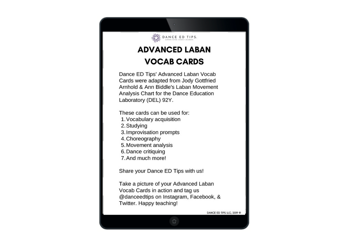 Advanced Laban Vocab Cards (Digital Download)