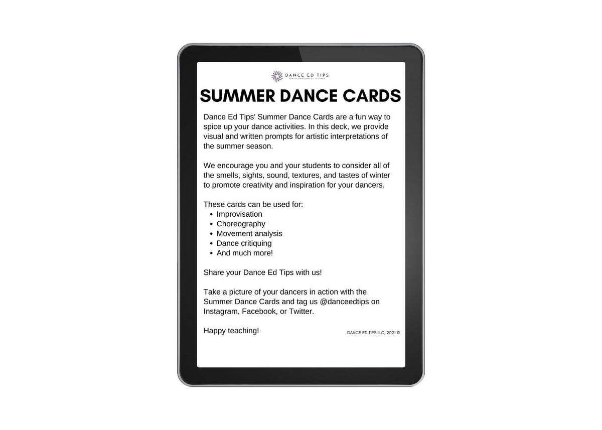 Summer Dance Cards