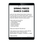 Spring Freeze Dance Cards