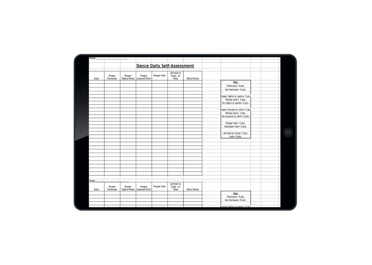 Daily Assessment Sheet (Middle/High School) (Digital Download)